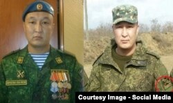 Один и тот же военный – слева в форме российской армии, справа – в камуфляже с шевроном "Новороссии"