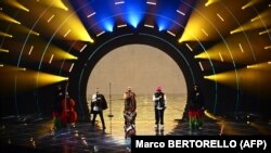 Ucraina a câștigat Eurovision cu melodia Stefania interpretată de Kalush Orchestra. Imagine din Torino, de la prima semifinală, 10 mai 2022.
