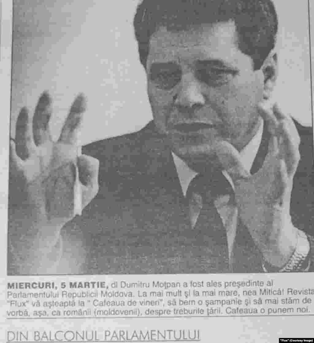 &quot;Flux&quot;, 7 martie 1997, preşedintele parlamentului Dumitru Moţpan