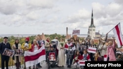 Акцыя беларускай дыяспары ў Таліне, Эстонія. Архіўнае фота