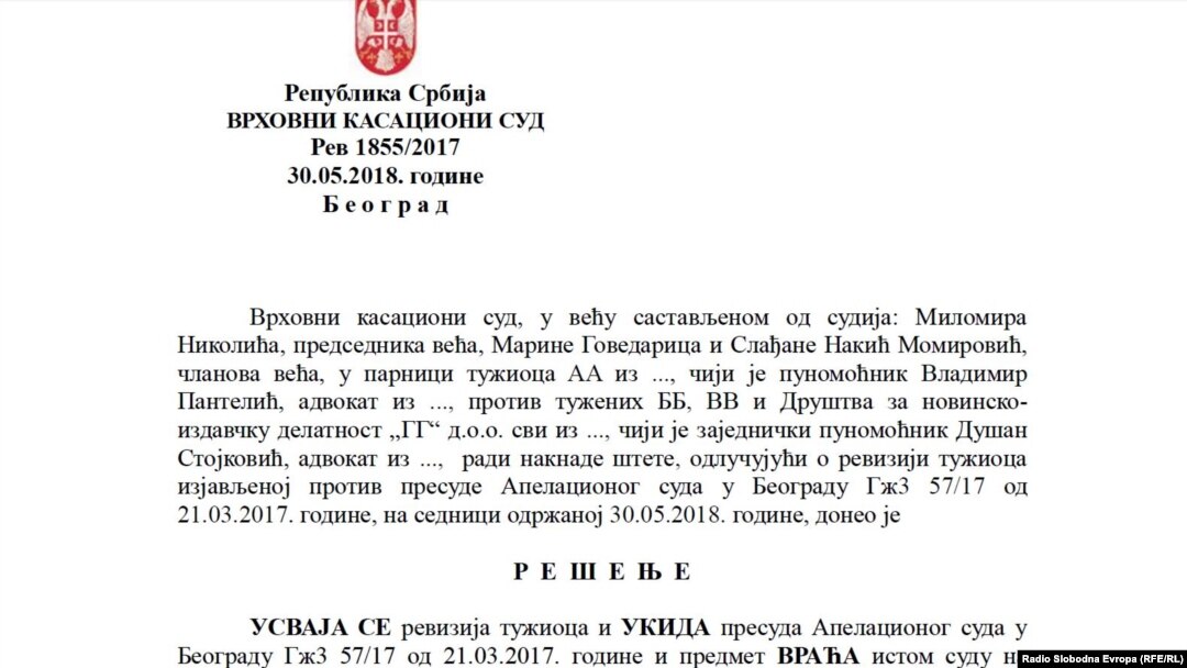 Presuda Kasacionog suda