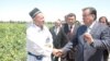 Tajik President Emomali Rahmon is warmly greeted by local officials while on a trip to the Sughd region.