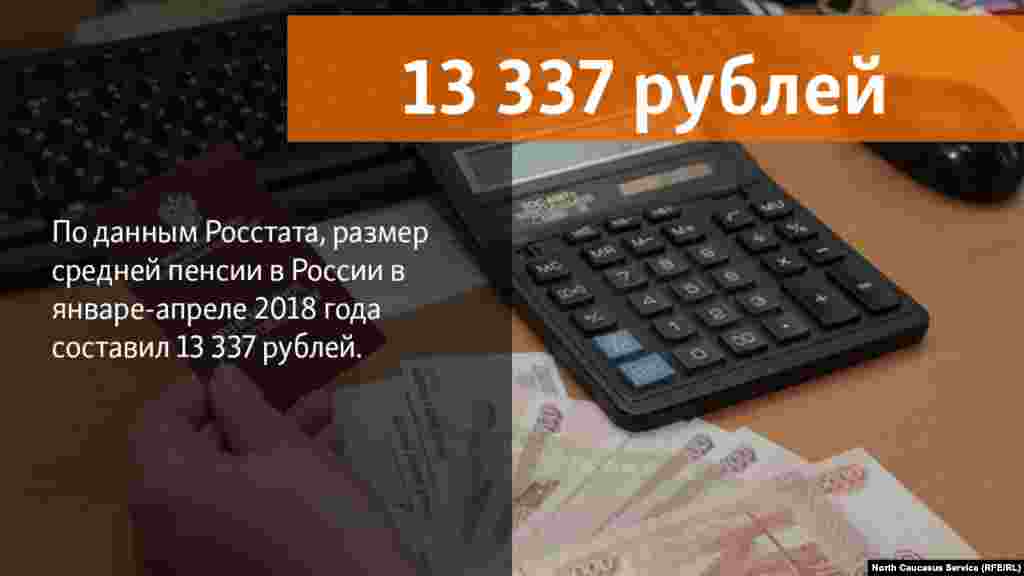 10.07.2018 // По данным Росстата, размер средней пенсии в России в январе-апреле 2018 года составил 13 337 рублей.