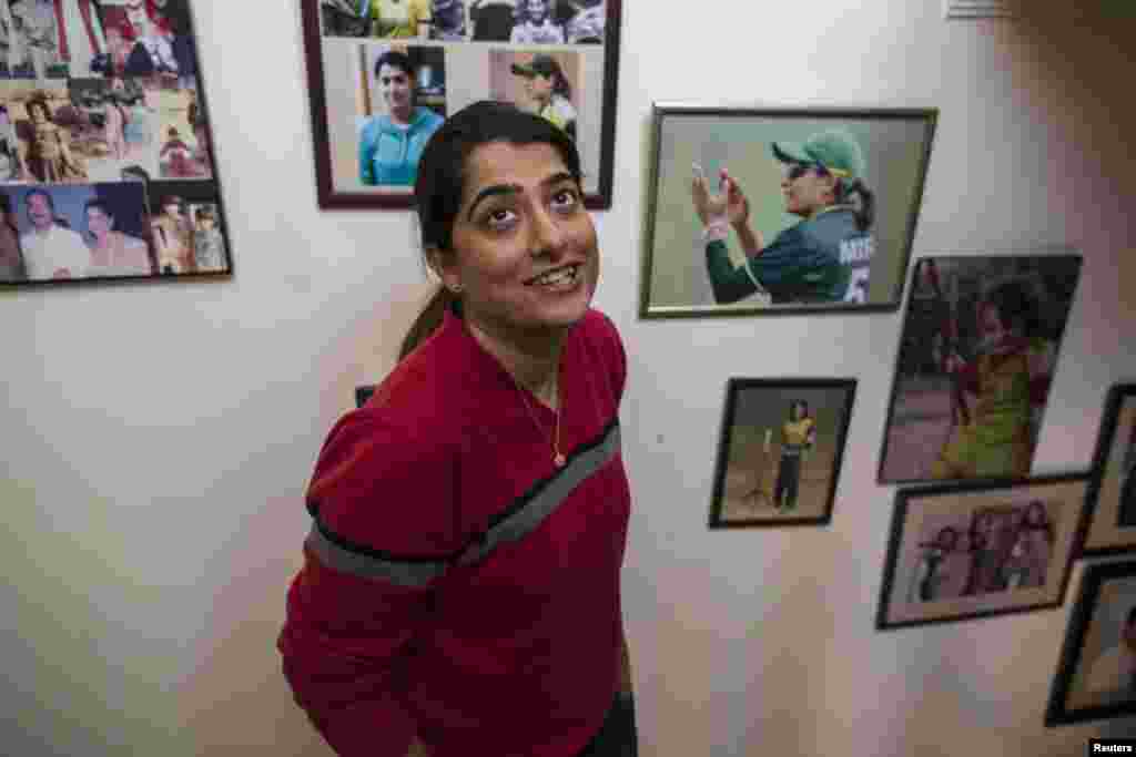 Sana Mir, the captain of Pakistan&#39;s women&#39;s cricket team, at her home in Lahore. Mir was enrolled in a university engineering program, but left to pursue her passion for cricket.