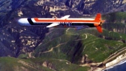 O rachetă Tomahawk în zbor, într-o fotografie nedatată 