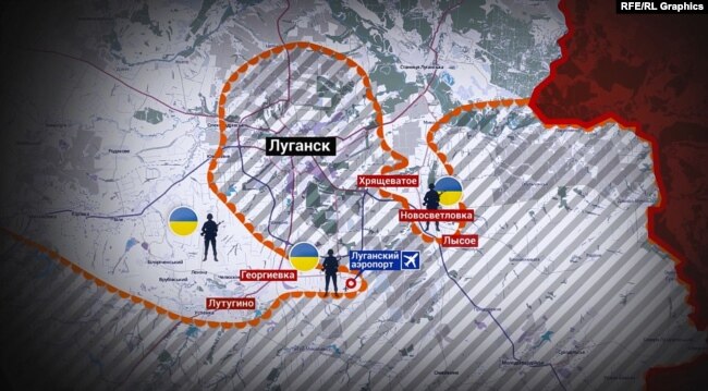 Серпень , 2014 рік. Українські військові контролювали село Новосвітлівка поблизу Луганська та утримували луганський аеропорт