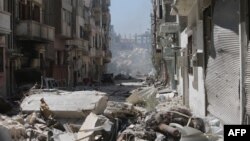 Një lagje tërësisht e shkatërruar e Homsit, në pjesën qëndrore të Sirisë