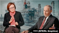 Эльвира Набиуллина и Владимир Путин. Коллаж