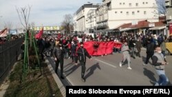 Фотографија од последниот протест на роднините и поддржувачите на обвинетите во „Монструм“