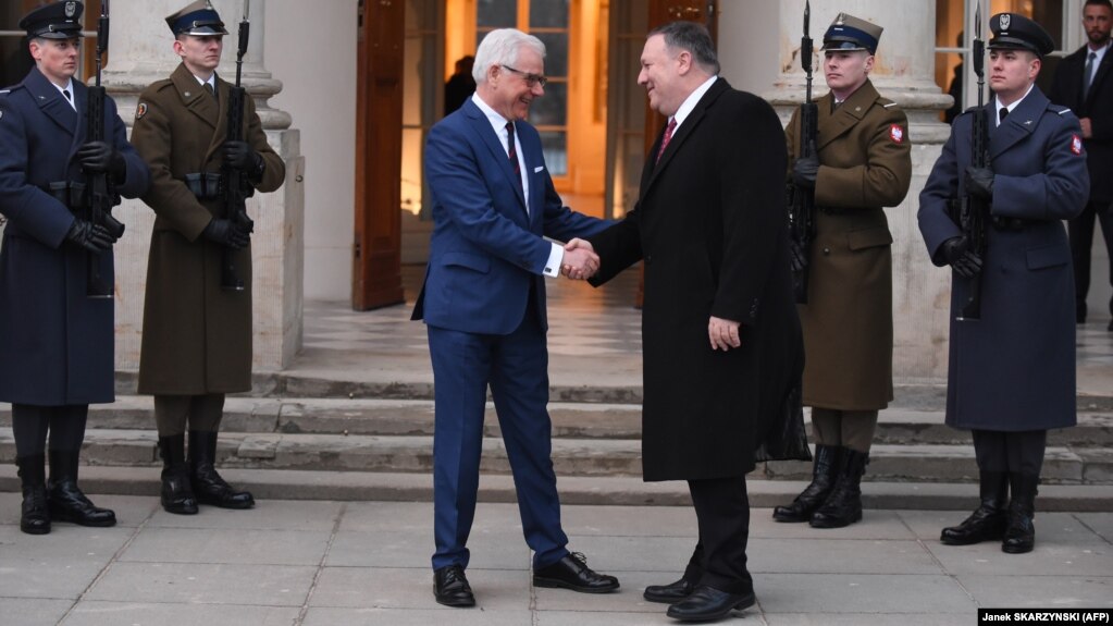 وزیران خارجه آمریکا (راست) و لهستان در ورشو