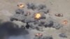 A helicopter gunship hammers a hillside near Dushanbe, Tajikistan, during the Tsentr 2019 military exercises that run from September 16-21.