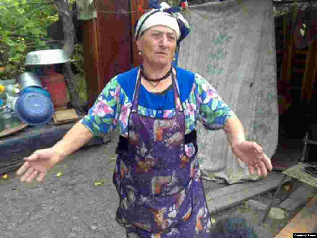 Eteri, a poor but generous woman in Tskhinvali - "The people are incredibly hospitable. They have come through a war but will share everything they have. I was talking to a lady, about 80. She was by coincidence Georgian, who married an Ossetian a long time ago, in a village near Tskhinvali. And a year ago, the Georgians destroyed her house and blew up her only cow, and her pigs. But they let grandma live. So this Georgian grandmother lives in a tent. I asked her why she didn't get another cow and she said she didn't have the money. She still lives in a tent, a year after the war. But that's not the point. The point is that when I was about to leave, she said: 'Wait! Wait!' And she brought out wine and some fruit...She had nothing and I'd come to bother her with my questions. And she brought out her bag with three liters of wine and two kilos of fruit."