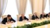 Armenia - The foreign ministers of Austria, Lithuania and Romania meet with Armenian President Armen Sarkissian, Yerevan, June 25, 2021.