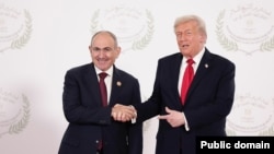 Armenian Prime Minister Nikol Pashinian (left) meets with US President Donald Trump in Egypt in late 2025.