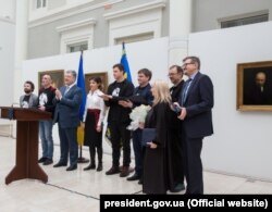Президент України Петро Порошенко під час вручення Шевченківської премії. Київ, 9 березня 2018 року