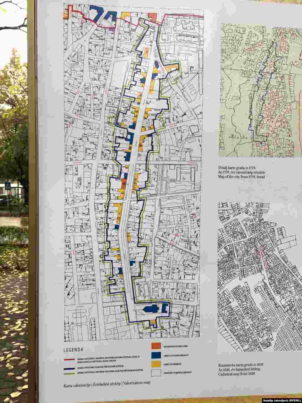 Mapa valorizacije u Ulici braće Radić