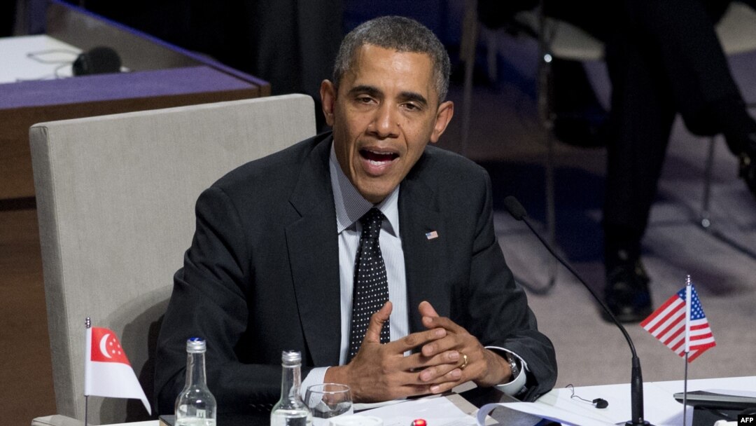 U.S. President Barack Obama syas Russia's actions in Ukraine a sign of "weakness."