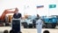 Үлкен ауылында Қазақстандағы алғашқы АЭС құрылысы жобасын ашу рәсімі. Атам энергиясы жөніндегі агенттіктің төрағасы Алмасадам Сәтқалиев сөйлеп тұр. Алматы облысы, Жамбыл ауданы, 8 тамыз 2025 жыл. 