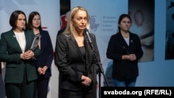 Анжаліка Мельнікава на Форуме беларусаў у Варшаве, 26 студзеня 2025 году