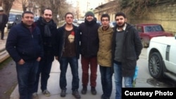 NİDA Vətəndaş Hərəkatının üzvü Rəhim Vəliyev azadlıqda. (soldan 3-cü) 15fev2017