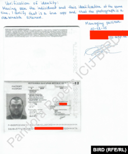 Копие от паспорта на Пеевски, присъстващо в Досиетата на Пандора