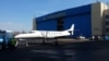 Un avion iese din hangarul Romaero, după lucrări de reparații și mentenanță, în 2018.