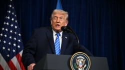 Президент США Дональд Трамп під час пресконференції з президентом України Володимиром Зеленським після переговорів у резиденції Трампа Мар-а-Лаго, штат Флорида, 28 грудня 2025 року