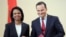 Rice and Polish Foreign Minister Sikorski after signing the deal