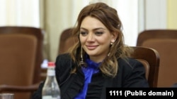 Armenia - Hripsime Hunanian, the chairman of a parliament committee on healthcare attends a meeting in Yerevan.