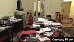 Офис "Бир дуйно - Кыргызстан" после обыска. 27 марта 2015 года.