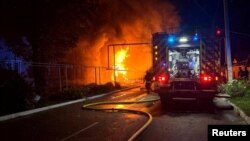 ფოტო არქივიდან. რუსული დრონებით შეტევის შედეგად გამოწვეული ხანძარი ოდესის ოლქის იზმაილის რაიონში