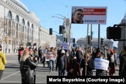 Акции в поддержку Алексея Навального в Сан-Франциско