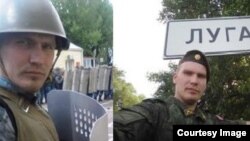 Николай Рейхенау - слева на базе отряда "Мангуст" спецназа ФСИН России в Ростовской области, справа - в Луганске