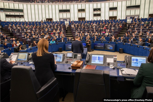 У залі Эўрапарлямэнту