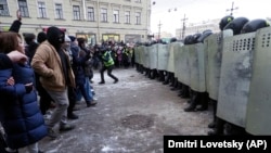 Протестная акция в Петербурге 31 января