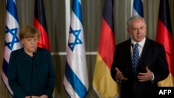 German Chancellor Angela Merkel and Israeli Prime Minister Benjamin Netanyahu in Jerusalem, February 24, 2014.