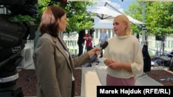 Міністерка закордонних справ Фінляндії Еліна Валтонен дає інтерв'ю журналістці Радіо Свобода Зоряні Степаненко на полях саміту НАТО в Анкарі, Туреччина, 7 липня 2026 року