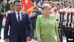 Премиерот Зоран Заев и германската канцеларка Ангела Меркел во Скопје