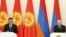 Armenia - Prime Minister Nikol Pashinian reads out a statement to the press after talks with Kyrgyzstan's President Sadyr Japarov, Yerevan, October 17, 2026.