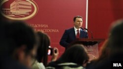 Macedonia - Press conference by Prime Minister Nikola Gruevski.