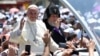 Armenia - Pope Francis tours Gyumri's Vardanants Square with Catholicos Garegin II, 25Jun2016.