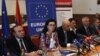 Armenia - Piotr Switalski (second from right), head of the EU Delegation in Armenia, speaks at an anti-corruption seminar in Yerevan attended by Armenian Justice Minister Arpine Hovannisian (secon from left) and Education Minister Levon Mkrtchian, 13May20