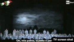 Imagine din spectacolul cu Nabucco la Opera din Roma