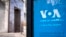 A sign for the US broadcaster Voice of America is seen in Washington, D.C. (file photo)