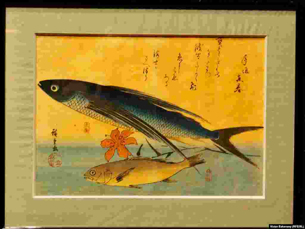 Utagawa Hiroshige, Tobio (Pește zburînd) și Ischimochi (din coll. Claude Monet).