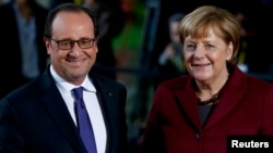 Канцлер Германии Ангела Меркель и президент Франции Франсуа Олланд.