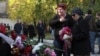 Мемориал погибшим во время массового убийства в Керченском политехническом колледже. Керчь, 18 октября 2018 года