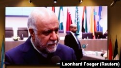 Iran's oil minister in an OPEC meeting in Vienna. File photo