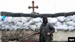 Punct de control in apropiere de Sloviansk.