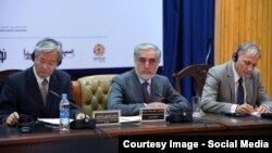 د ارشیف انځور: فرانس مایکل ملیبن د ډاکټر عبدالله عبدالله سره د ملاقات پر مهال